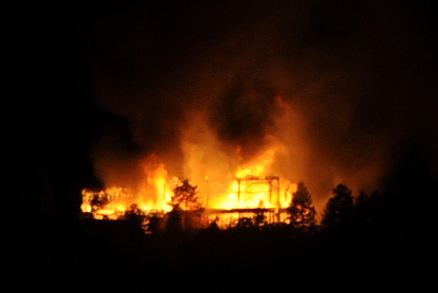Fire levels home southwest of Bear Creek Regional Park