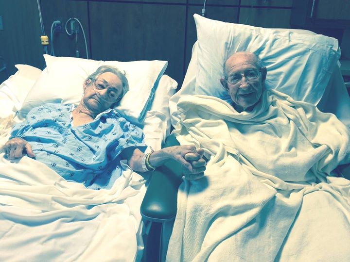 Photo of elderly couple holding hands in hospital goes viral