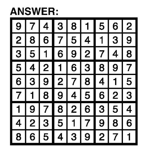 Sudoku answers