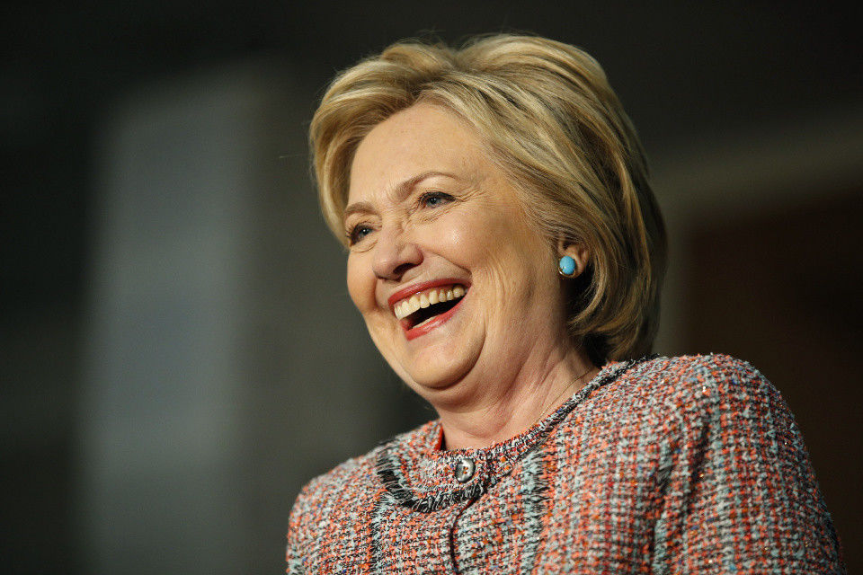 Clinton laughs off possible Trump vs. Sanders debate
