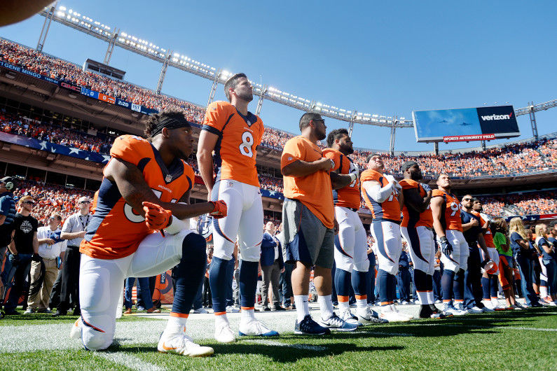 Broncos’ Brandon Marshall kneels again for national anthem against Colts