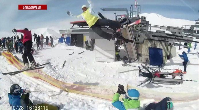 WATCH: Terrified skiers jump off an out-of-control ski lift in Georgia; Several people injured