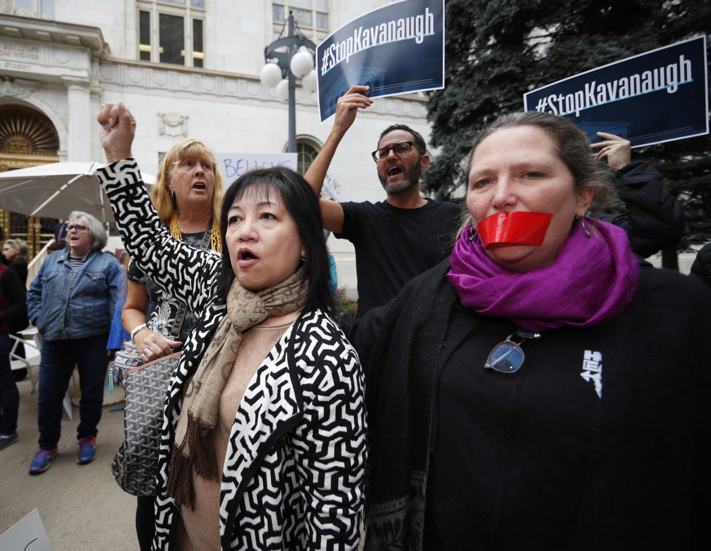 Protesters urge Sen. Gardner to vote against Kavanaugh