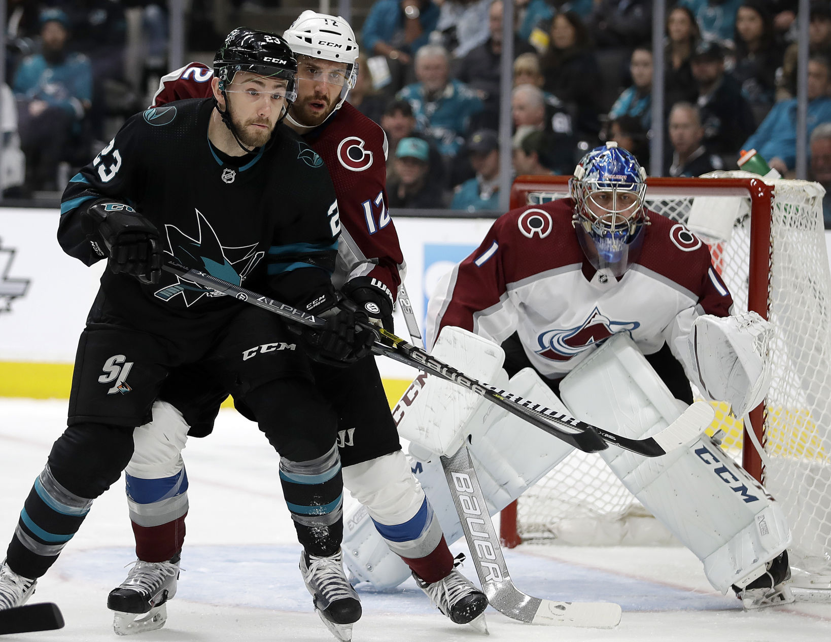 Avs’ six-game point streak snapped by Sharks
