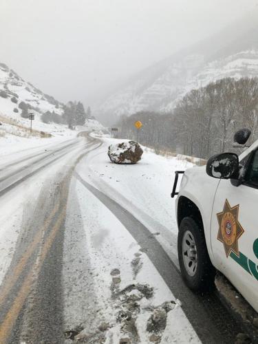 ‘Large boulder the size of small boulder’ blocks highway in Colorado