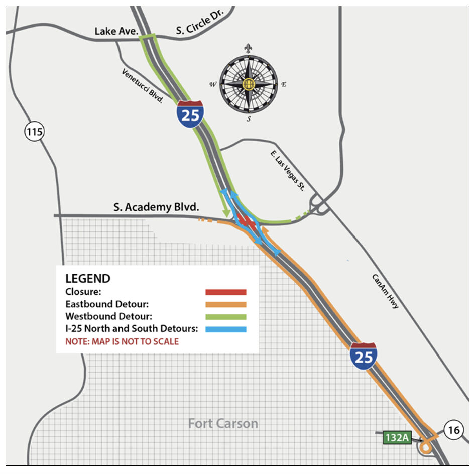 South Academy to close for several nights for bridge girder install