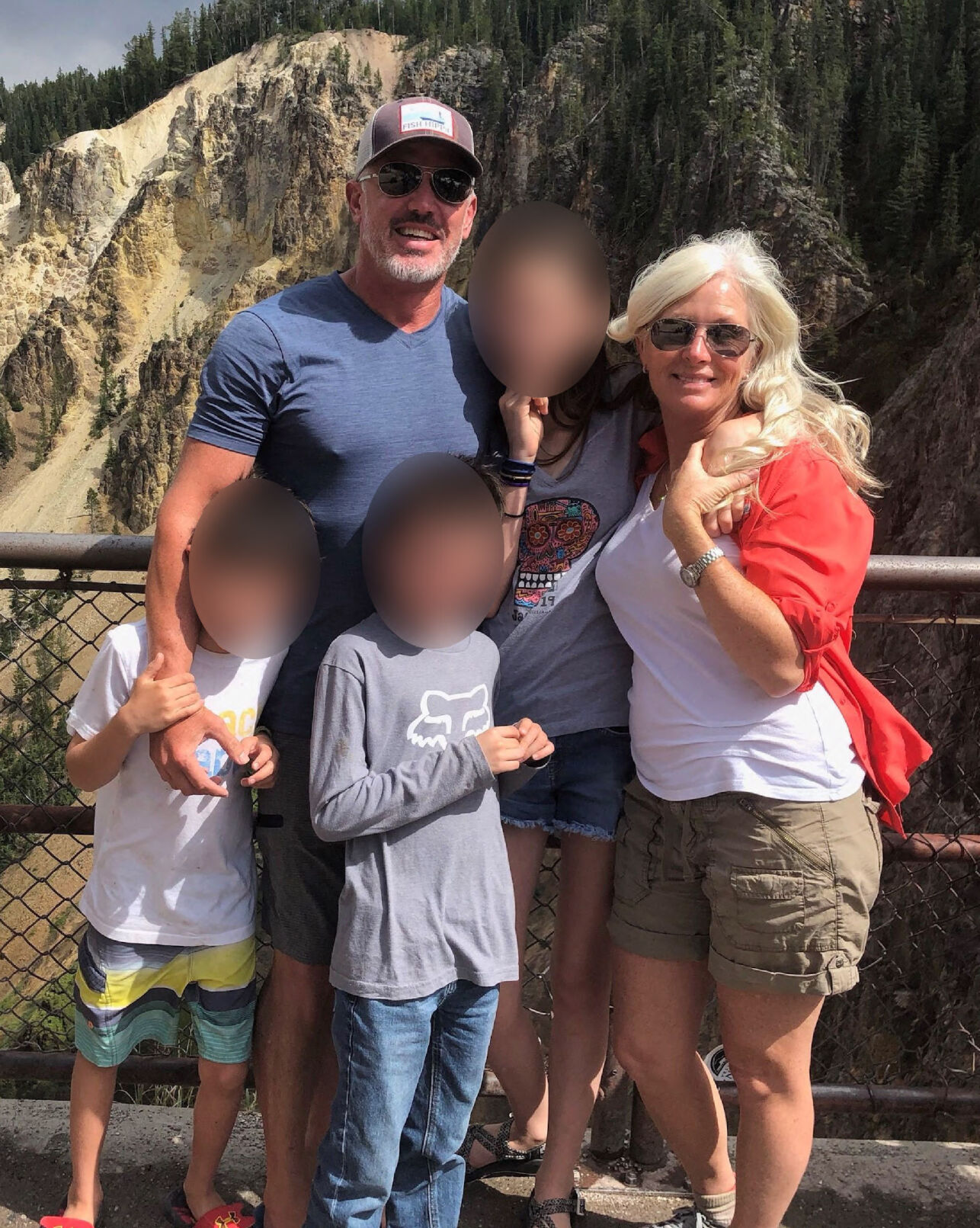 Cynthia Hayek and her partner, Kenneth Hamp, with Hayek's children