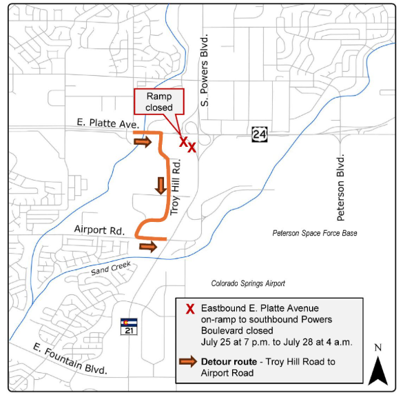 Traffic update: Weekend closure in east Colorado Springs