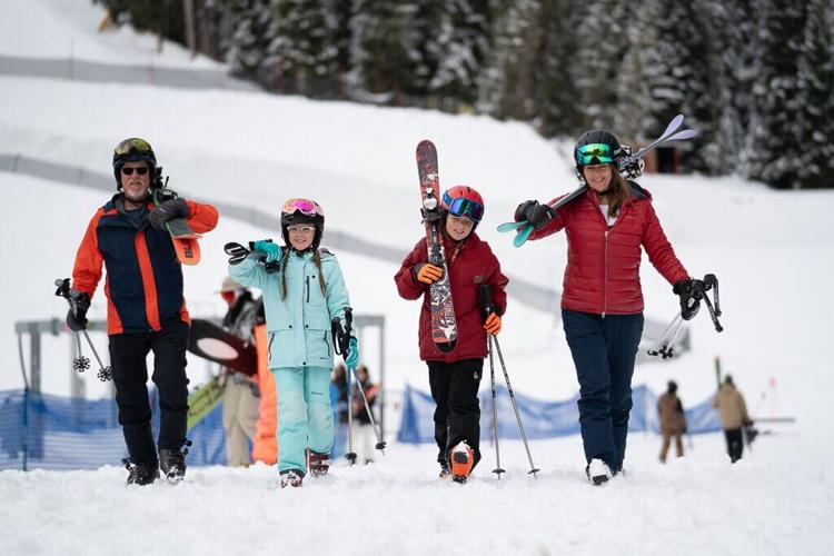 Skiing in snow in Colorado