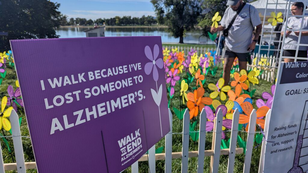 Family members of lost loved ones decorated a flower garden at the walk. Each wrote the name of their loved one on the flower along with a message they wished they could tell them.