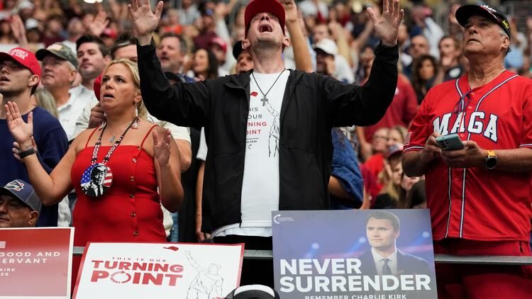 Charlie Kirk’s friends praise the slain conservative activist’s faith at memorial