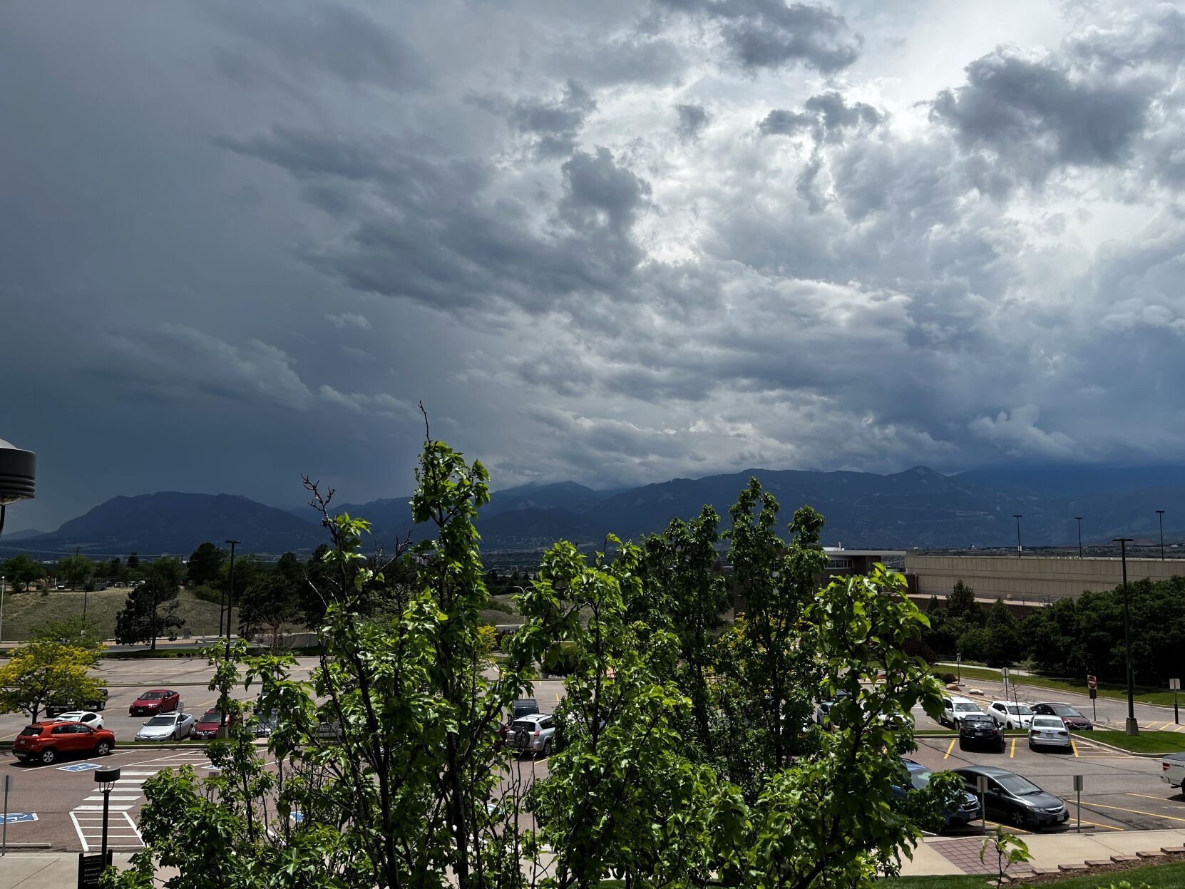 Dark skies cover the Pikes Peak region amid a cold front coming to the Springs.