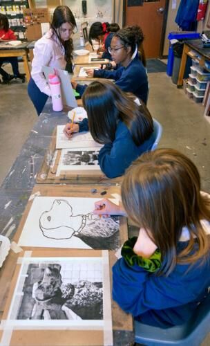 Vanguard Middle School art class
