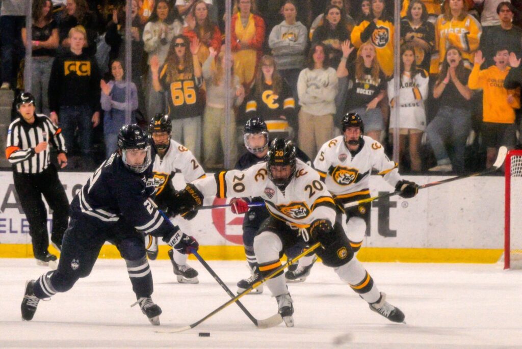 Colorado College hockey scores five in rout of Atlantic Hockey champion Bentley, but suffers major injury